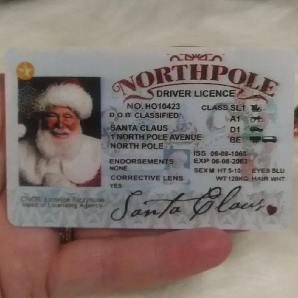 👋 SANTA CLAUS SLEIGH DRIVERS LICENSE kids novelty | Mix And Match 3/$20